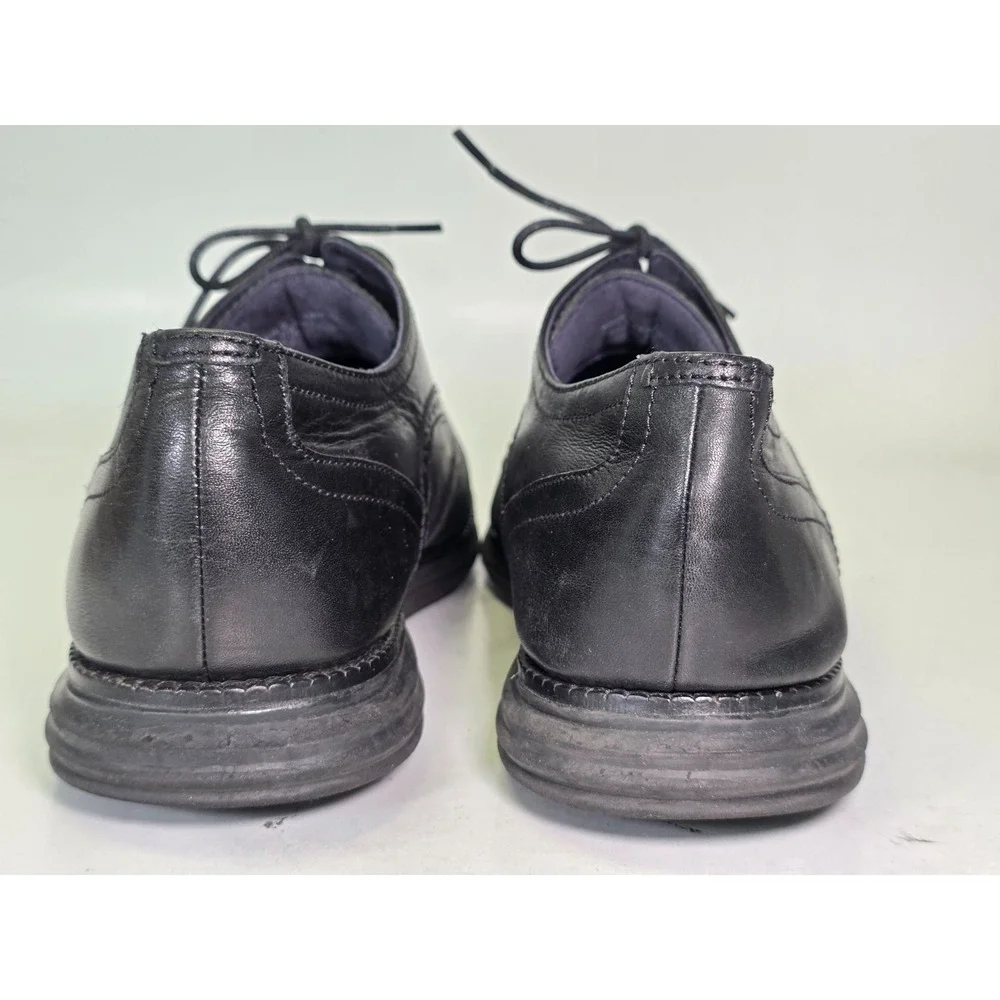 Cole Haan Original Grand Mens Size 10.5 Black Leather Wingtip Oxford Dress Shoes